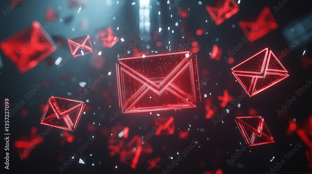 Poster attention: protect your email inbox from virus and spam with warning alerts for internet letter secu