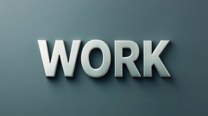 A minimalist representation of the word "WORK" displayed prominently against a muted background, emphasizing a modern and professional aesthetic.
