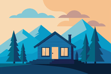 vector illustration of mountain landscape