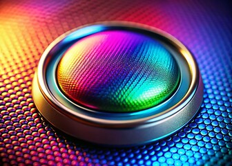 Macro Close-up of a Website Button Texture, Detailed Surface, Colorful 3D Design Element