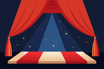 circus tent on stage with lights