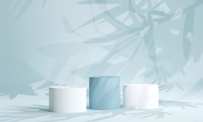 podium for product presentation. Natural beauty pedestal, relaxation and health, 3d illustration..