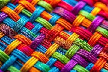 Macro Detail of Fabric Texture: Outfit Design Template -  Close-up Woven Pattern
