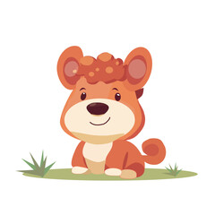 cute dog cartoon character vector illustration happy puppy flat illustration on white background
