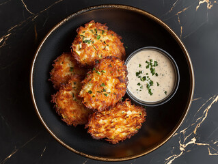 Fototapeta premium Crispy Zucchini Fritters – Golden, Crunchy & Irresistible