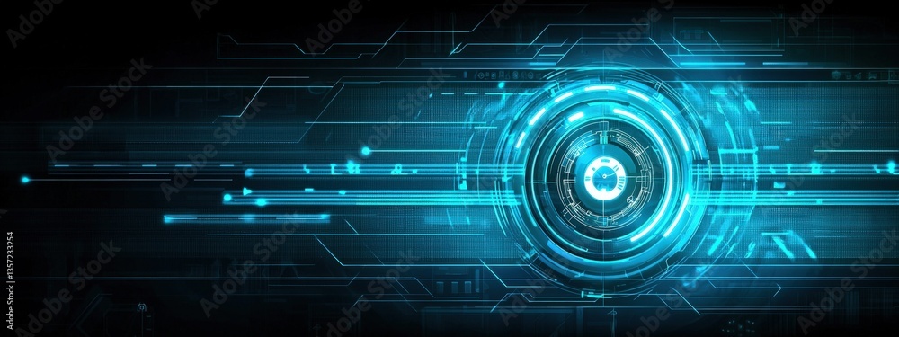 Poster abstract futuristic technology background with circular patterns