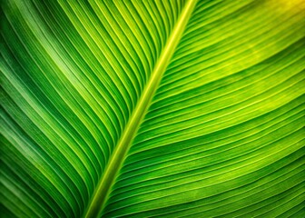Obraz premium Macro Photography of Lush Green Banana Leaf Texture - Natural Background