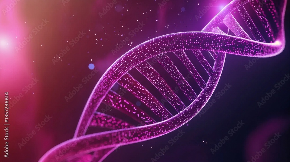 Poster abstract colorful dna helix structure with sparkling elements
