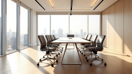 Modern Conference Room With City View