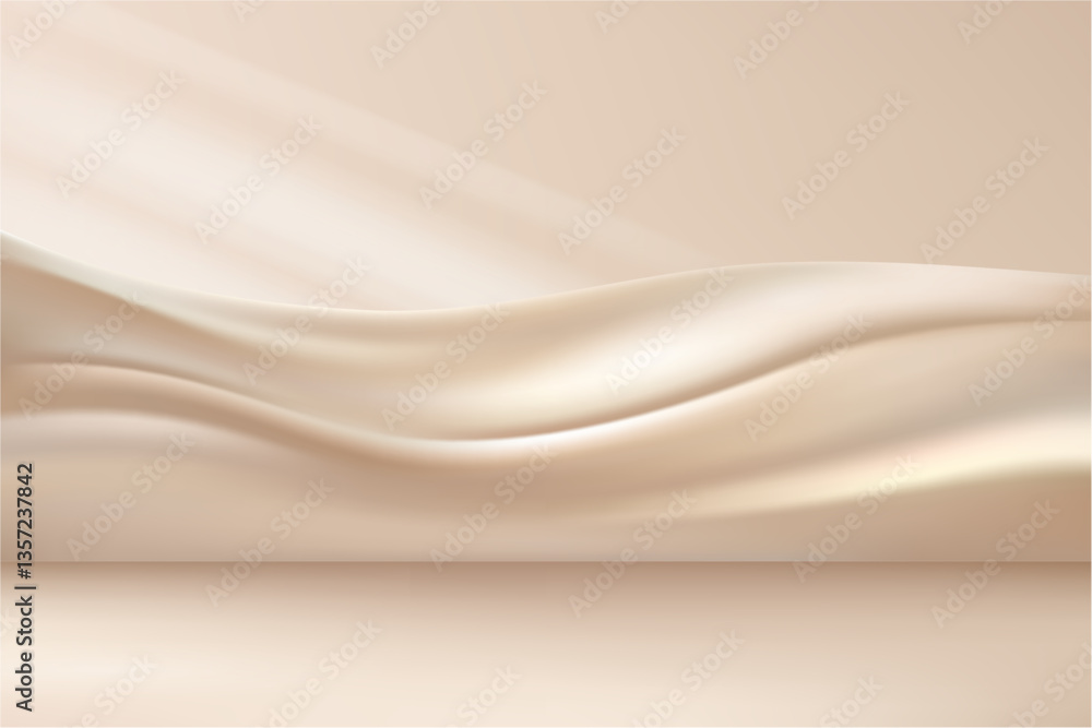 Aufkleber smooth silk fabric cloth motion background for presentation, goods display or advertisement. vector 