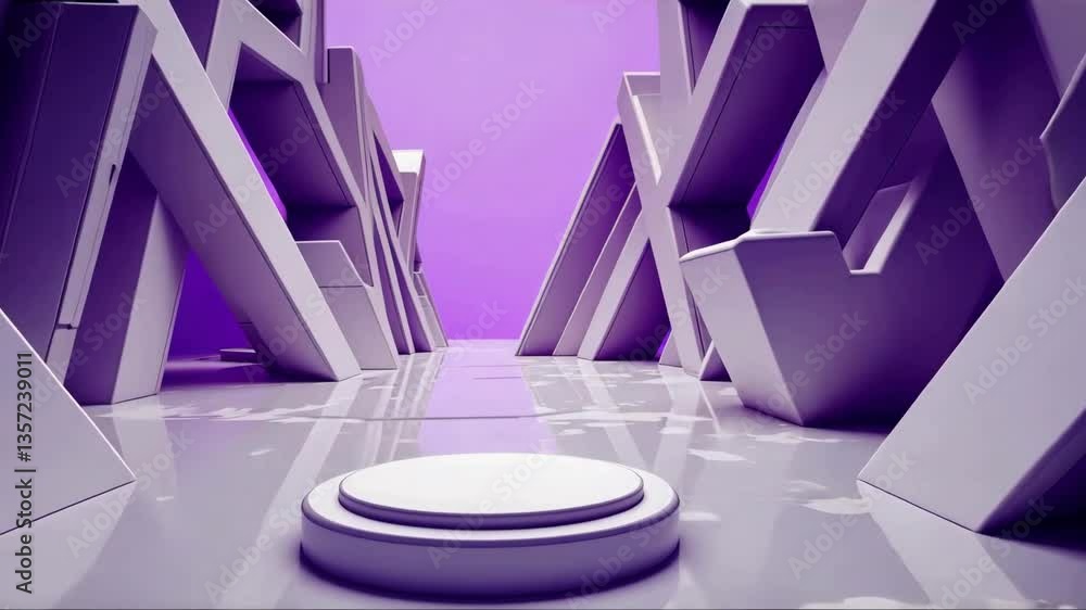 Poster white square with a purple background. the square is in the middle of the image. there are many whit