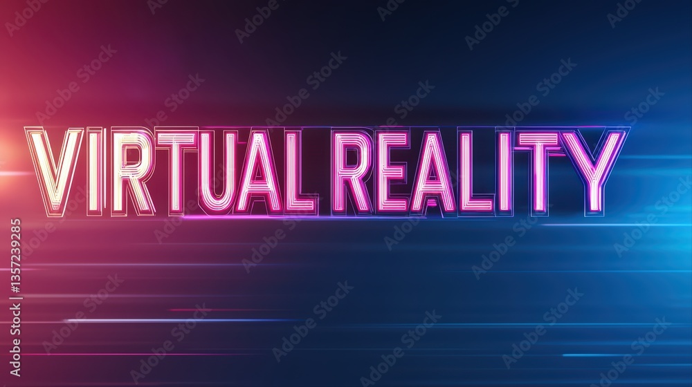 Poster dynamic virtual reality text with colorful background