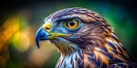 Majestic Hawk Logo Design: Fierce Bird of Prey Portrait Photography