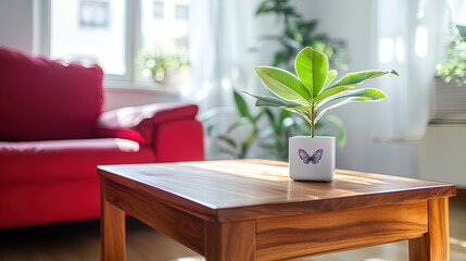 Cozy living room plant