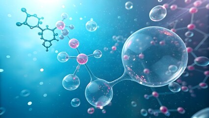 Microscopic Molecular Structure Luminous Bonds in Dreamy Hues V2