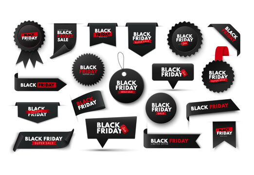 Black Friday sale Vector Tag for Exclusive Deals, black friday discount offer badges and labels design 