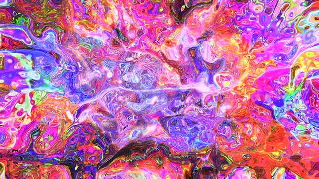 Psychedelic liquid light show forming colorful patterns