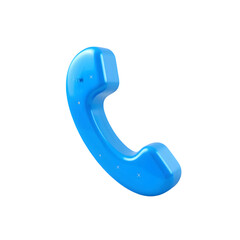 Blue 3D Phone Icon isolated on transparent background