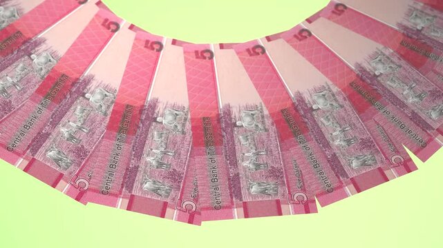 Lovely Looping Design  5 Dalasi Curency of Gambia