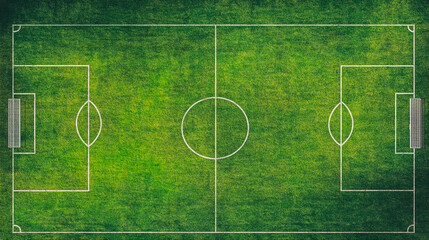 High-quality vector illustration of a football (soccer) field from a top view