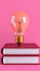 light bulb and books