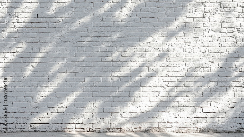 Poster serene whitewashed brick wall backdrop with subtle shadows creating a minimalist modern aesthetic de