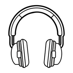 minimalist over-ear headphones vector. black and white headphone icon. modern headphone silhouette design.