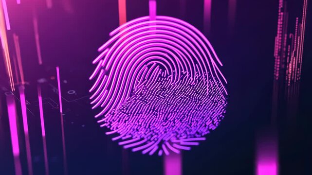 Digital fingerprint design showcasing technology in a creative and abstract manner with a vibrant color palette