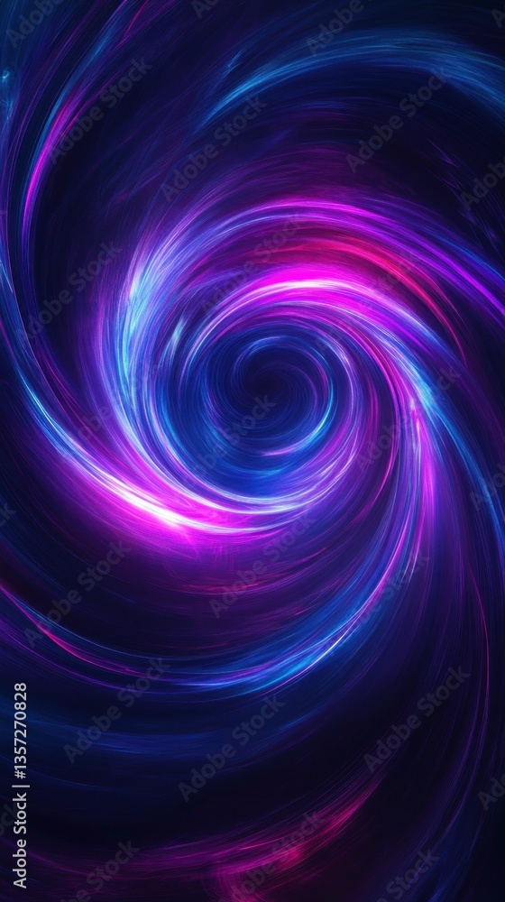 Aufkleber luminous swirl energy field with deep violet and azure light streaks abstract universe vortex