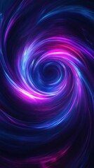 Obraz premium Luminous Swirl Energy Field with Deep Violet and Azure Light Streaks Abstract Universe Vortex