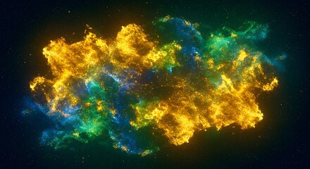 Obraz premium Galactic explosion with vibrant blue and gold hues