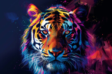 graphic colorful tiger pop art poster wallpaper background