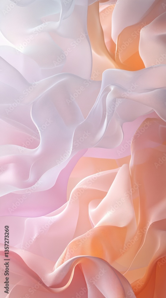 Aufkleber elegant flowing layers in pastel hues creating soft depth and ethereal motion for digital canvas