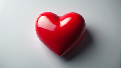 Fototapeta premium Minimalist Valentine's Day Heart Clip Art: Simple Red Heart on White Background