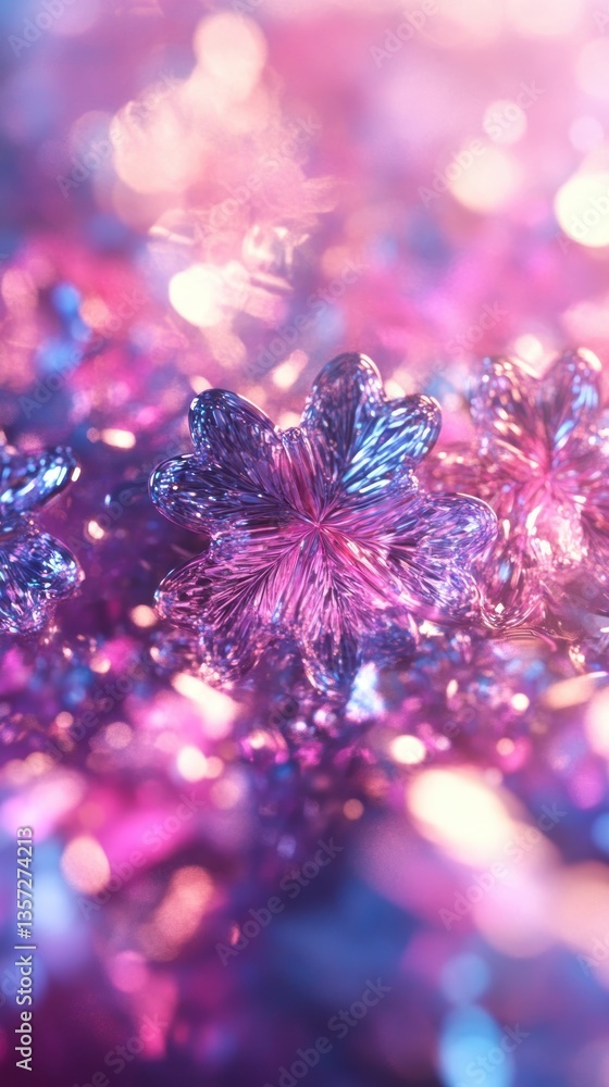Aufkleber iridescent floral arrangement abstract concept art with refracted light creating ethereal bokeh effe