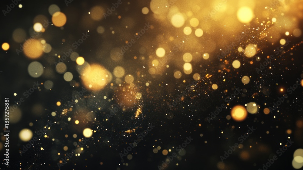Poster shimmering golden bokeh lights elegant backdrop a captivating display of festive sparkle abstract il