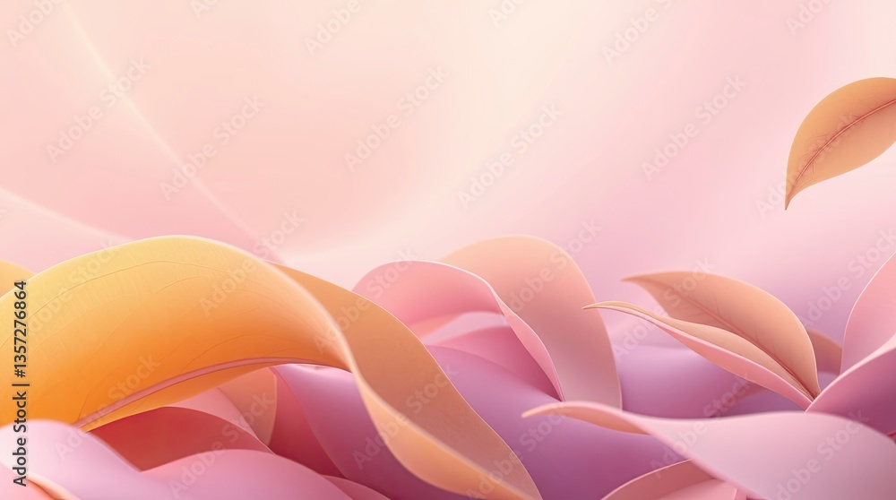 Aufkleber elegant abstract background with pastel waves and soft lighting for design