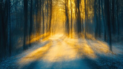 Fototapeta premium Illuminating shadows nature's abstract light play forest photography ethereal perspective dreamlike concept