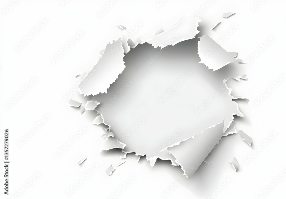 Poster a clean, torn paper effect with a blank space, ideal for creative designs and backgrounds, adding de