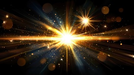 Obraz premium White glowing burst with bright streaks and flares, transparent background