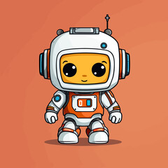 vector illustration of astronaut robot