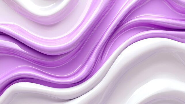 Fototapeta Abstract liquid flow,  swirling white and purple, 3D background