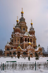 Obraz premium Exterior of the Cathedral of Peter and Paul, Petergof, St Petersburg, Russia, Europe