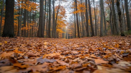Obraz premium Exploring the abstract forest floor autumn landscape photography nature ground level new standard in artistic expression