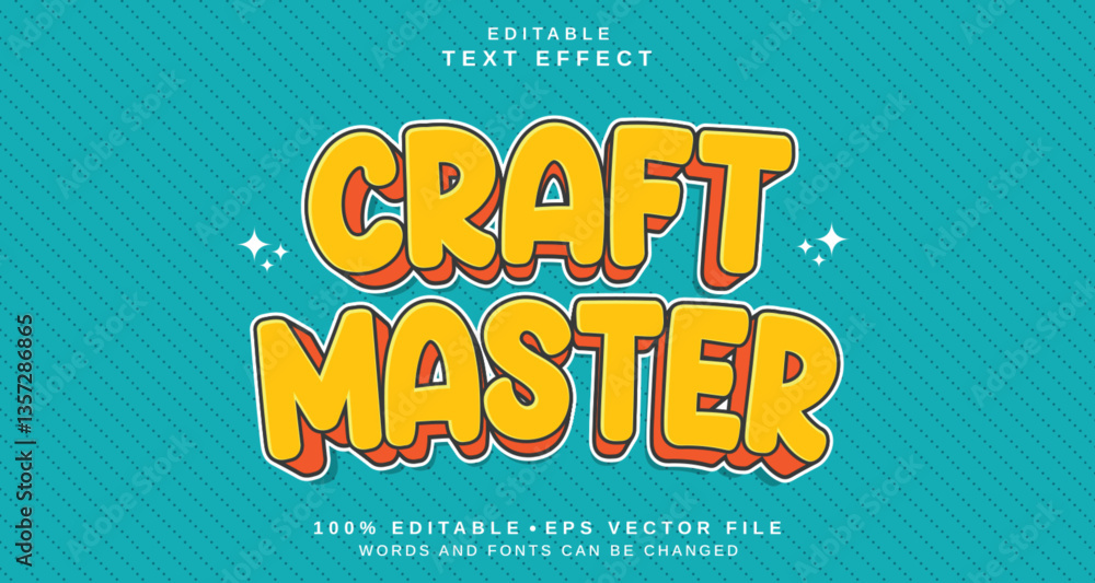 Poster editable text style effect - craft master text style theme.