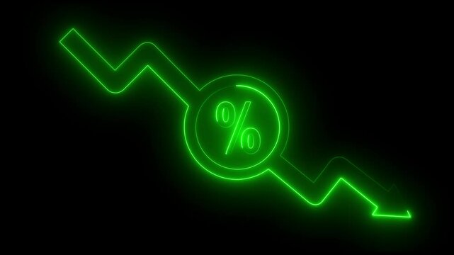 Arrow rising with percent icon representing about Interest rates, income taxes, and inflation. Isolated transparent background.