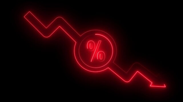 Arrow rising with percent icon representing about Interest rates, income taxes, and inflation. Isolated transparent background.