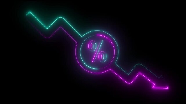 Arrow rising with percent icon representing about Interest rates, income taxes, and inflation. Isolated transparent background.
