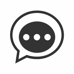 Speech Bubble with Dots Vector Design.