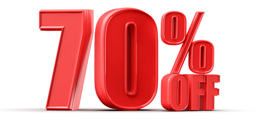 70 Percent Off Sale Red Number Promotion